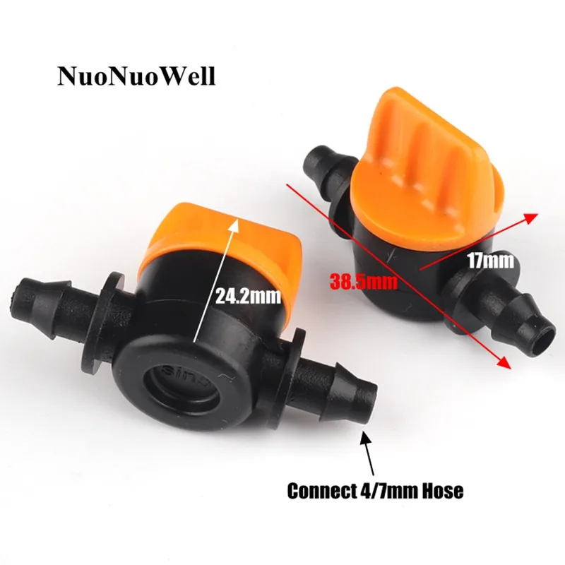 10 шт./лот 4/7 мм шланг мини клапан садовый капельный Оросительная арматура трубы разъемы автоматический полив Системы разбрызгиватели трубы соединения