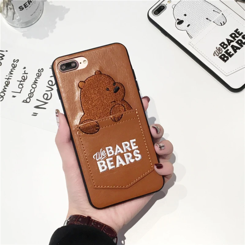 Карманный чехол с мультяшными медведями для карт IPhone X XS MAX XR защитный Iphone 7 8 Plus 6 6S