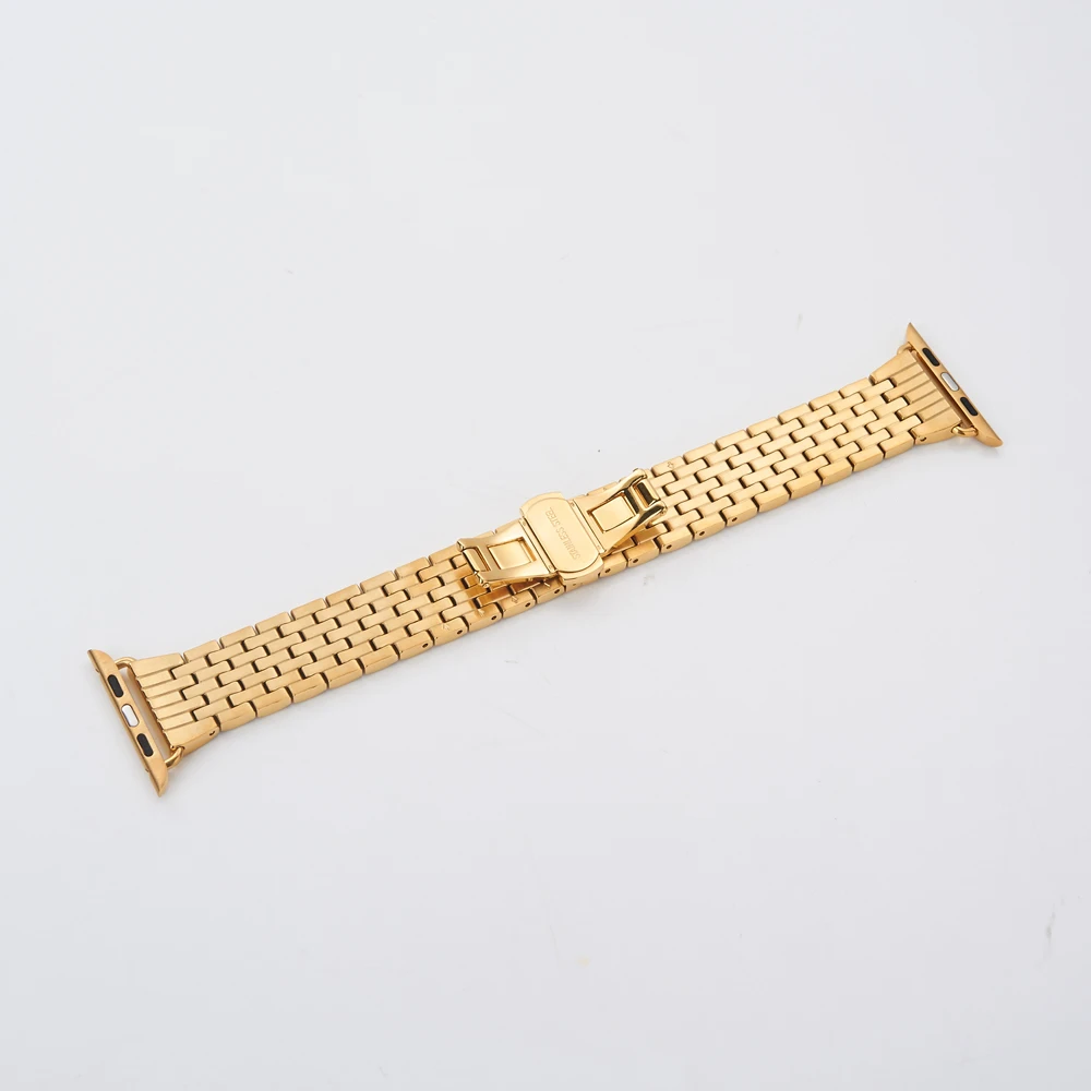Ремешок для часов Apple Watch band Series 4 3 2 1 роскошный браслет из блестящего золота с