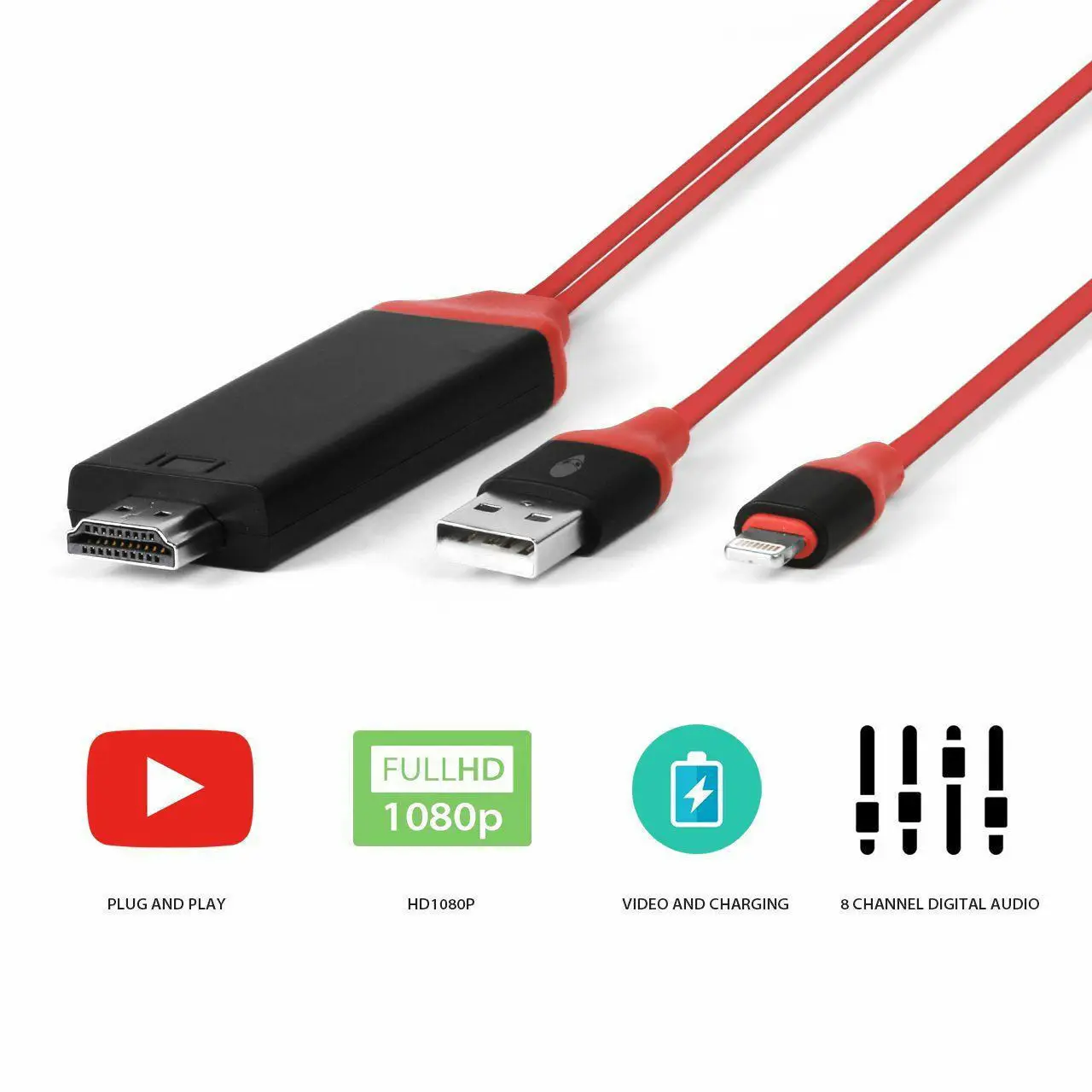 8 Pin Lightning для ТВ HD tv зеркальный кабель HDMI AV адаптер для Android iPhone