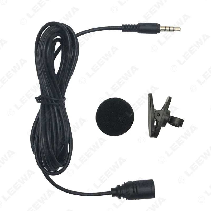 Автомобильный gps-микрофон LEEWA с креплением-клипсой для внутренних звонков с разъемом 3,5 мм и кабелем 3 м# CA2275
