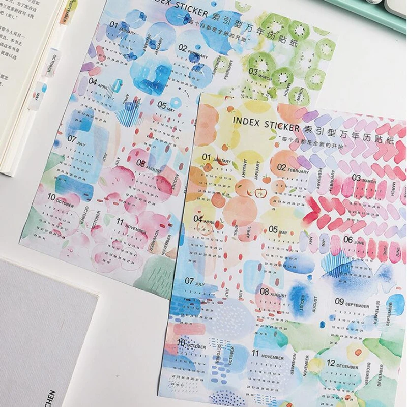 

2019 New Year Calendar Time Stickers DIY Decorative Bullet Journal Stickers for Diary Planner Notebooks Stationery Stickers