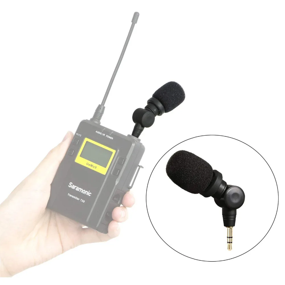 Saramonic Plug& Play микрофон 3,5 мм TRS для DSLR камер, видеокамер, CaMixer, SmartMixer, LavMic, SmartRig+, UWMIC9/10/15