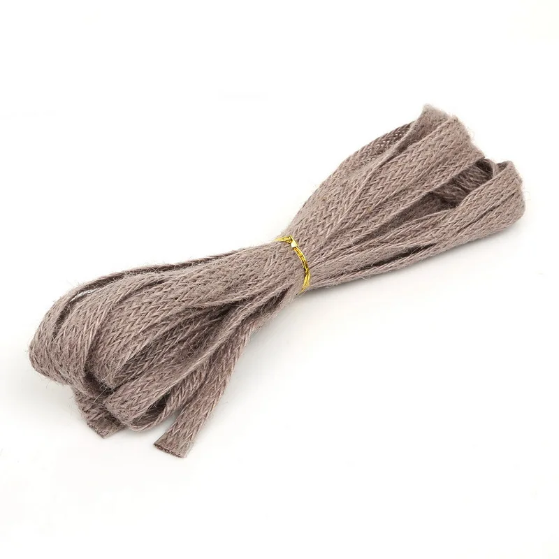 10x1,5 мм 5 м витой шнур из натуральной конопляной джутовой ленты Веревка для изготовления домашнего текстиля аксессуары для украшения дома DIY - Цвет: grey