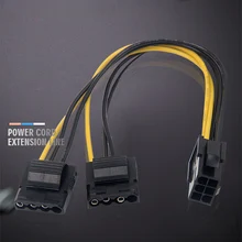 Горная линия 6-контактный переходник с внутренней обратиться к 2 шт. 4-контактный разъем источник питания для GPU Майнер продлить разъемы длиной 20 см