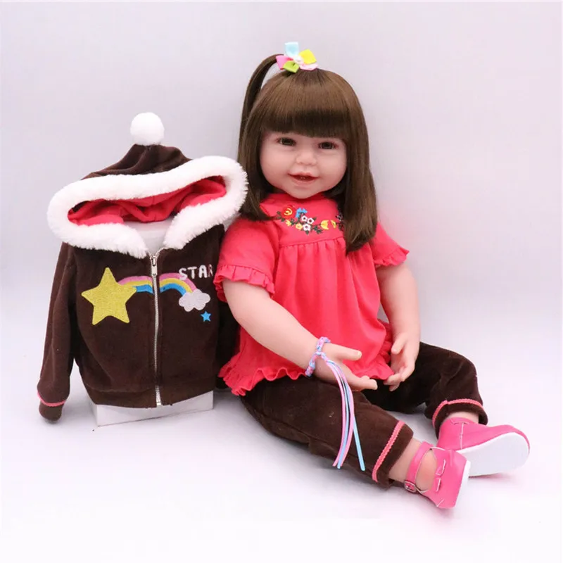 

24inch Baby Reborn Npkcollection Boneca Adora Doll Boneca Baby Alive Silicone Dolls Interactive Toys Juguetes Noel Bebe Fille