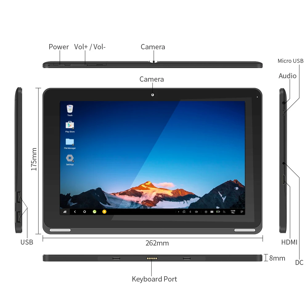 YUNTAB 10.1 inch Android 5.1 B102 Tablet PC Quad core 1GB RAM - 16GB Storage with Dual camera IPS 1280*800 Touch Screen 6000mAH