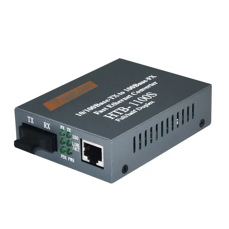 Optical Fiber Media Converter 10/100Mbps RJ45 Single Mode Converter 25KM