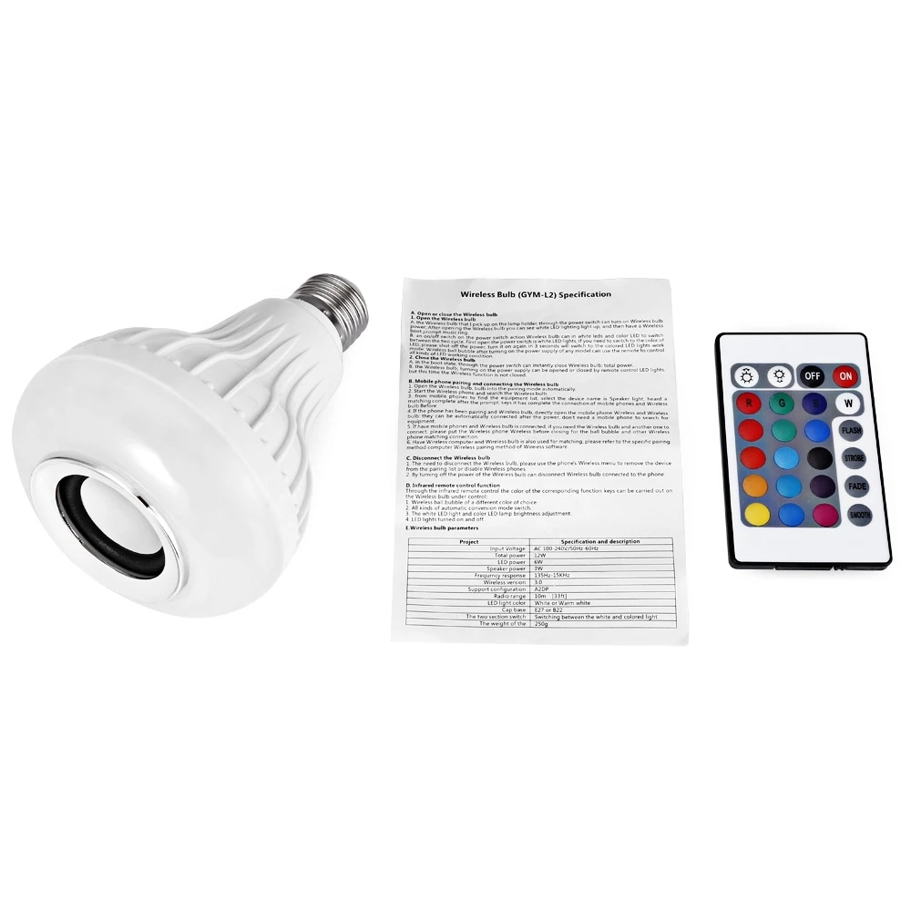 Lâmpadas Led e Tubos inteligente lâmpada led e27 rgb Bluetooth Version : Bluetooth 3.0