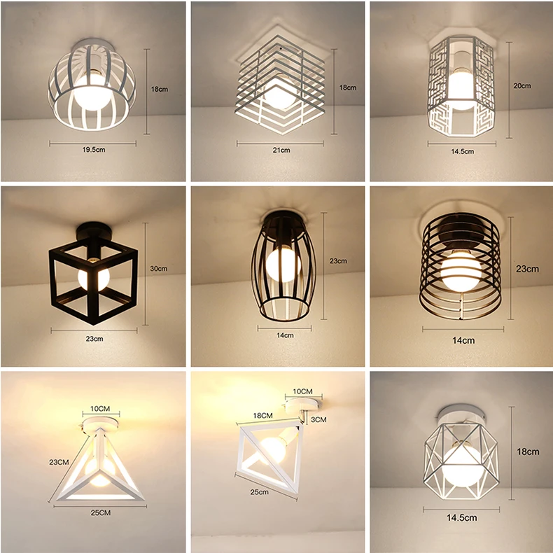 Luzes de Teto Gaiola do Vintage Lâmpada do Teto Moderno Plafondlamp Casa Iluminação Sala Estar Lampara Techo Suspensão Luminária E27 Led 12 iluminação sala estar gaiola do vintage lâmpada