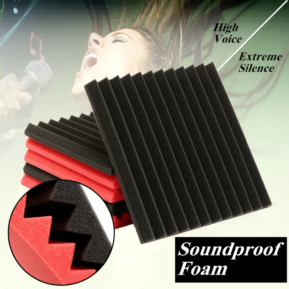 

6pcs 30x30cm Soundproofing Foam Acoustic Studio Absorbing Wedge Foam Sound-Absorbing Noise Sponge Foams Suitable For KTV Studio