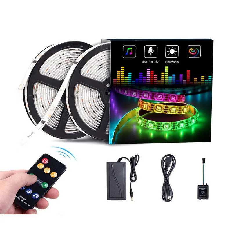 

LED Strip Lights 16.4ft RGB 5050 LEDs Color Changing Kit with Remote Control Power Supply Mood Lighting Led Strips for Christmas