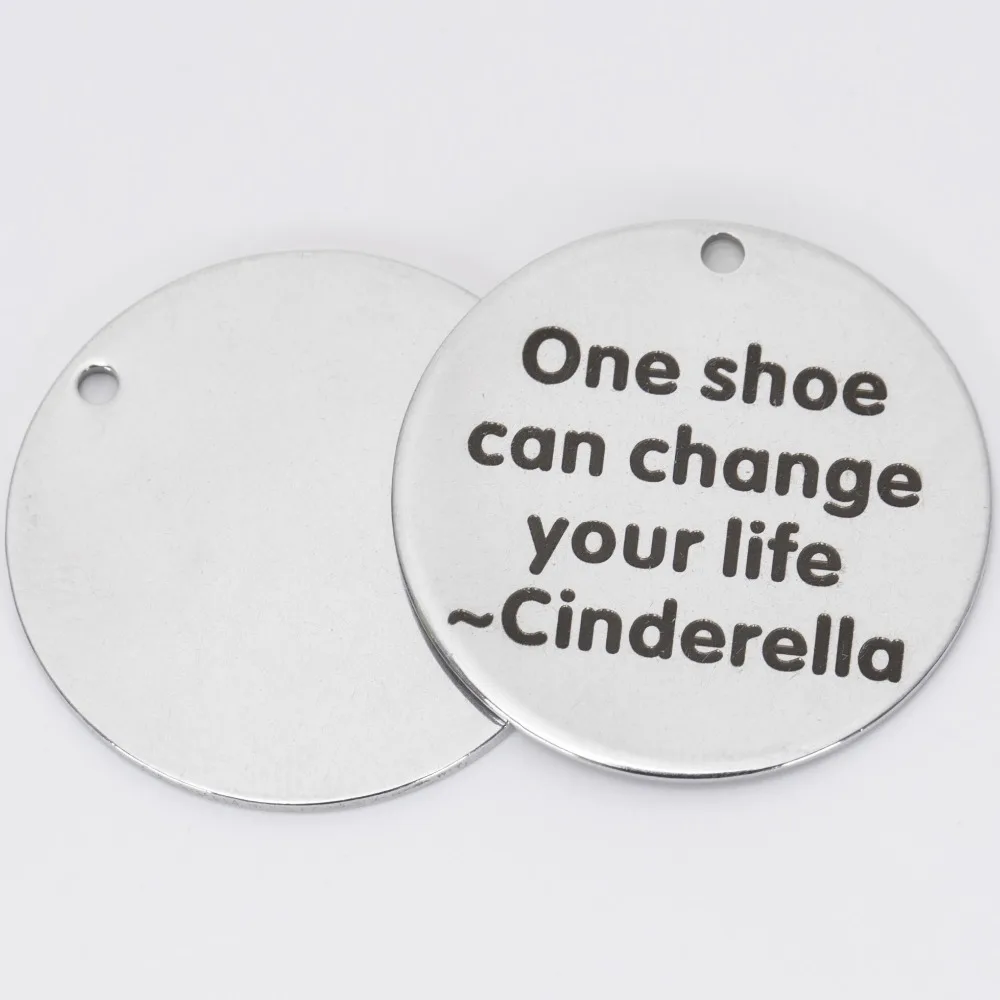 Free Shipping Stainless Steel Charms inspirational Pendant "one shoe can change your life" Embrave