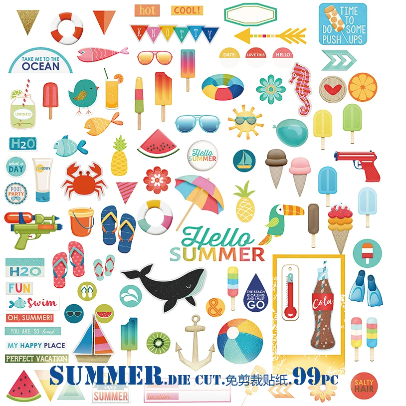 

99 summer/Vellum Paper Stickers for Scrapbooking Happy Planner/Card Making/Journaling Project