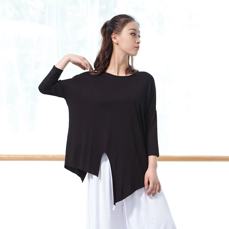 

Dance costume modern dance practice clothes men and women jazz Latin ballet performance outfit elegant open fork shirt
