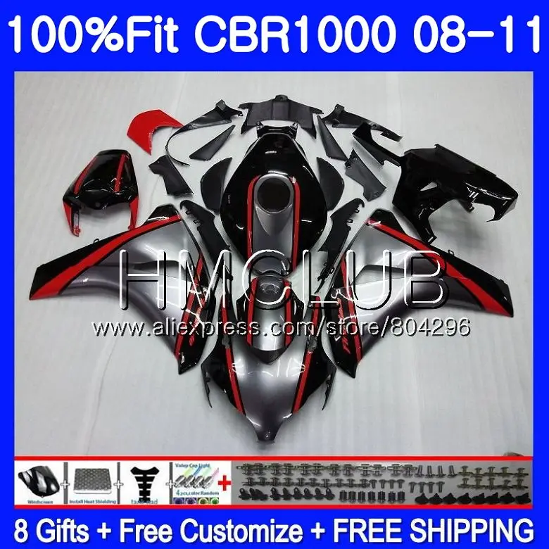 

Injection For HONDA CBR1000 RR CBR1000RR 08 09 10 11 70HM.0 CBR 1000 RR CBR 1000RR 2008 2009 2010 2011 Fairing kit Silver grey