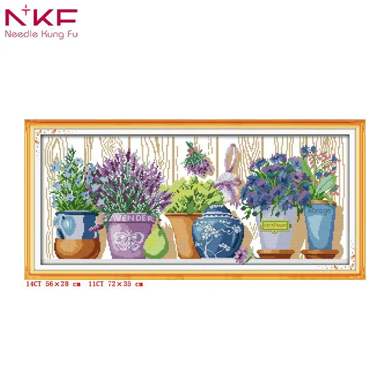 

NKF The pottings on the windowsill chinese counted cross stitch kit patterns printed on canvas embroidery needlework dmc 14ct