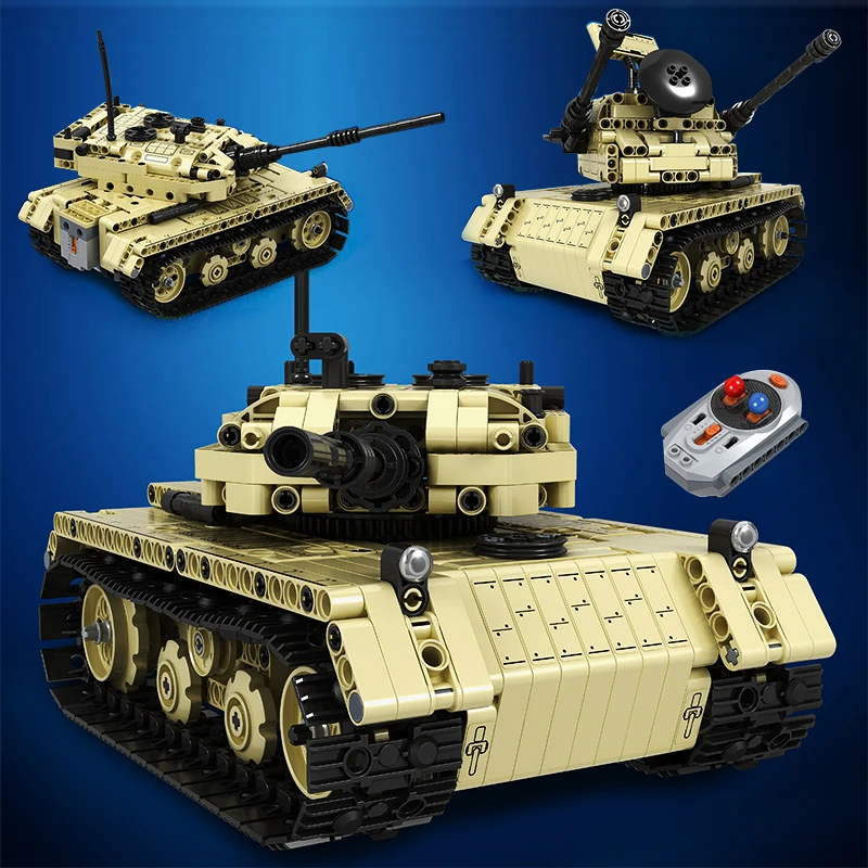 

2 in 1 compatible legoed military vehicles tank SWAT ww2 sets technic RC 2.4G remote control electric model building kits block