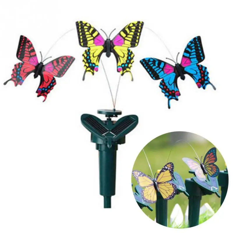 

New Vibration Solar Power Dancing Flying Fluttering Butterflies Hummingbird Garden Decorative Stake #1003