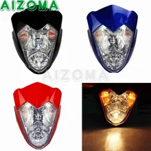 Universal Moto Moto Carenagem Do Farol Lâmpadas Supermotor Motocross Segurança Indicador de Iluminação Lateral Para Honda CR Yamaha WR
