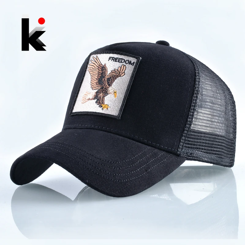 Модные Орел Вышивка бейсболка мужская кепка женская Snapback хип-хоп кепки Лето Обувь дышащей сеткой солнца шапка Мужская Уличная бейсболки