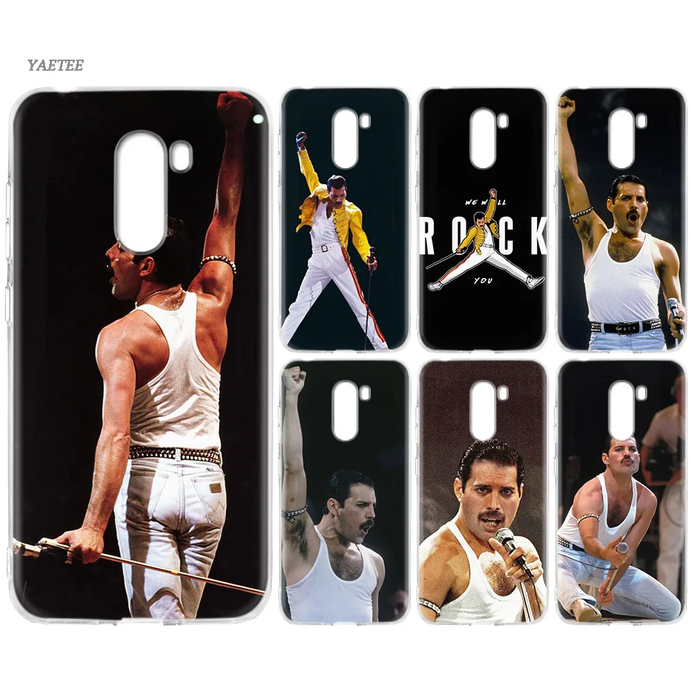 

Queen Freddie Mercury Silicone Back Case For Xiaomi Pocophone F1 Mi 8 lite Play Redmi GO 5 Plus Note 7 6 Pro 5A Cover