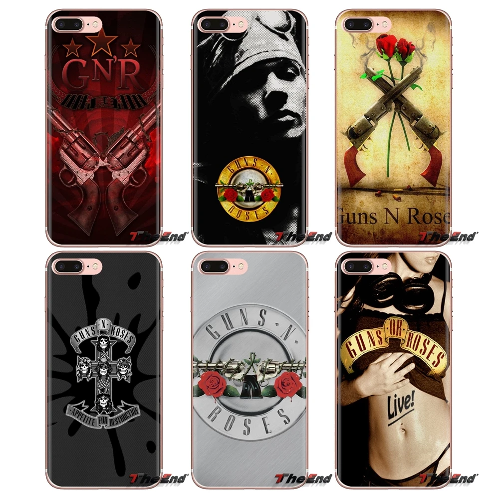 For Sony Xperia Z Z1 Z2 Z3 Z5 compact M2 M4 M5 C4 E3 T3 XA Huawei Mate 7 8 Y3II Transparent Soft Cases Covers Guns N Roses |