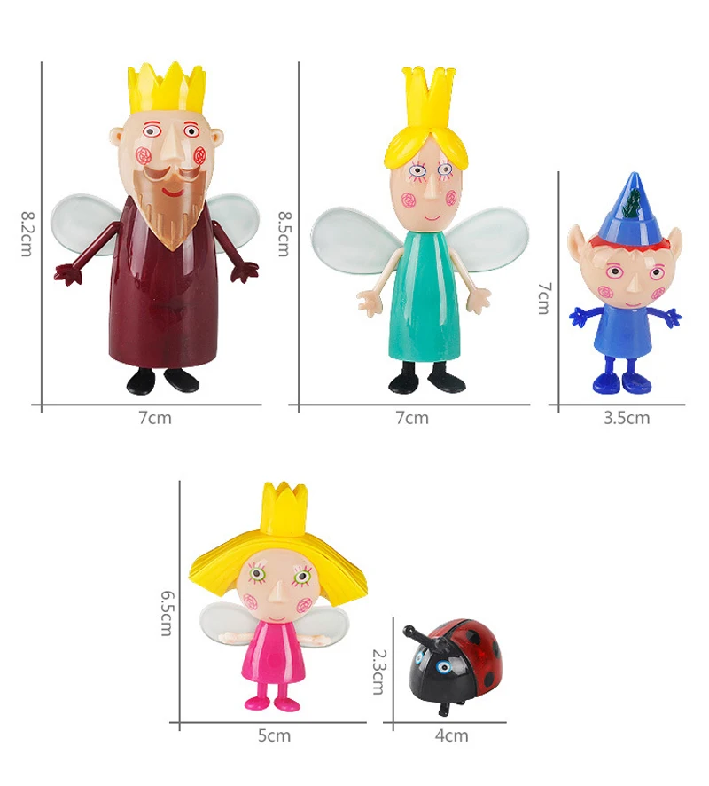New arrived Little Kingdom Ben Holly Action Figure 2-9cm PVC Figurines Ben and Holly Little Kingdom Mini Figures Toys Kids Gift (2)