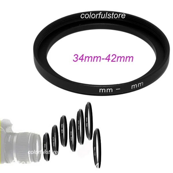 High Quality 34mm to 42mm 34 42 mm Metal Step Up Step Up Ring Camera Lens Lenses Hood Holder