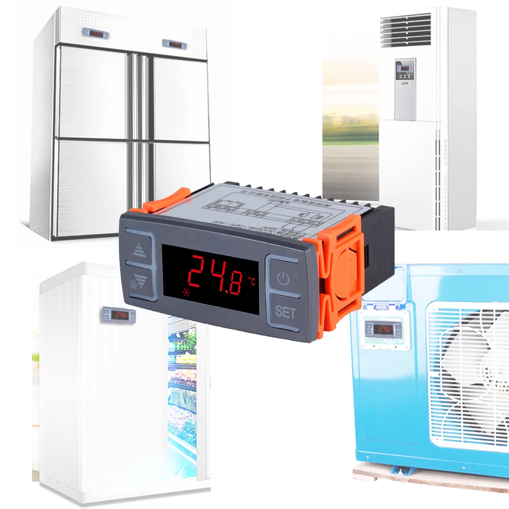 MH1210E AC220V цифровой холодильник регулятор температуры морозильник Холодильный термостат размораживания с функцией сигнализации