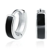 SHUANGR панк черный обруч серьги huggie простой стиль узор круг модные серьги для женщин мужчин