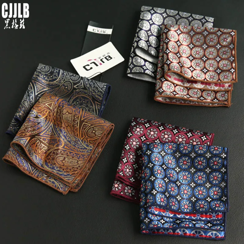 Lot 5 Pcs Men/'s Handkerchief Silk Pocket Square Paisley Suit Hanky Wedding Party