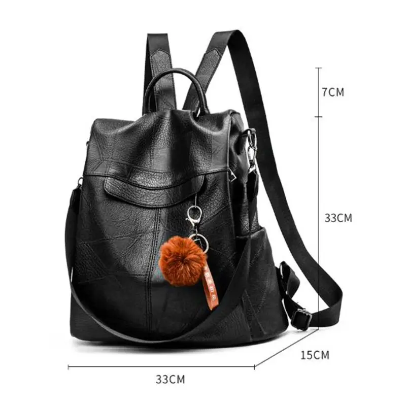 

Women Anti Theft Backpack Travel PU Leather Rucksack Shoulder School Bag Shoulder Crossbody for Teenage Girls