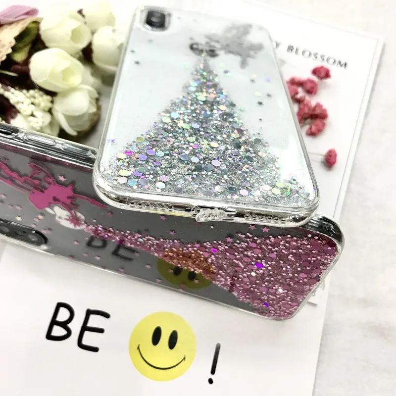 Tfshining Fashion Bling Princess Mermaid Phone Case For iPhoneX XS Max XR 6 6s 7 8 Plus Glitter Sequins Cartoon Alice Soft Cover (9)