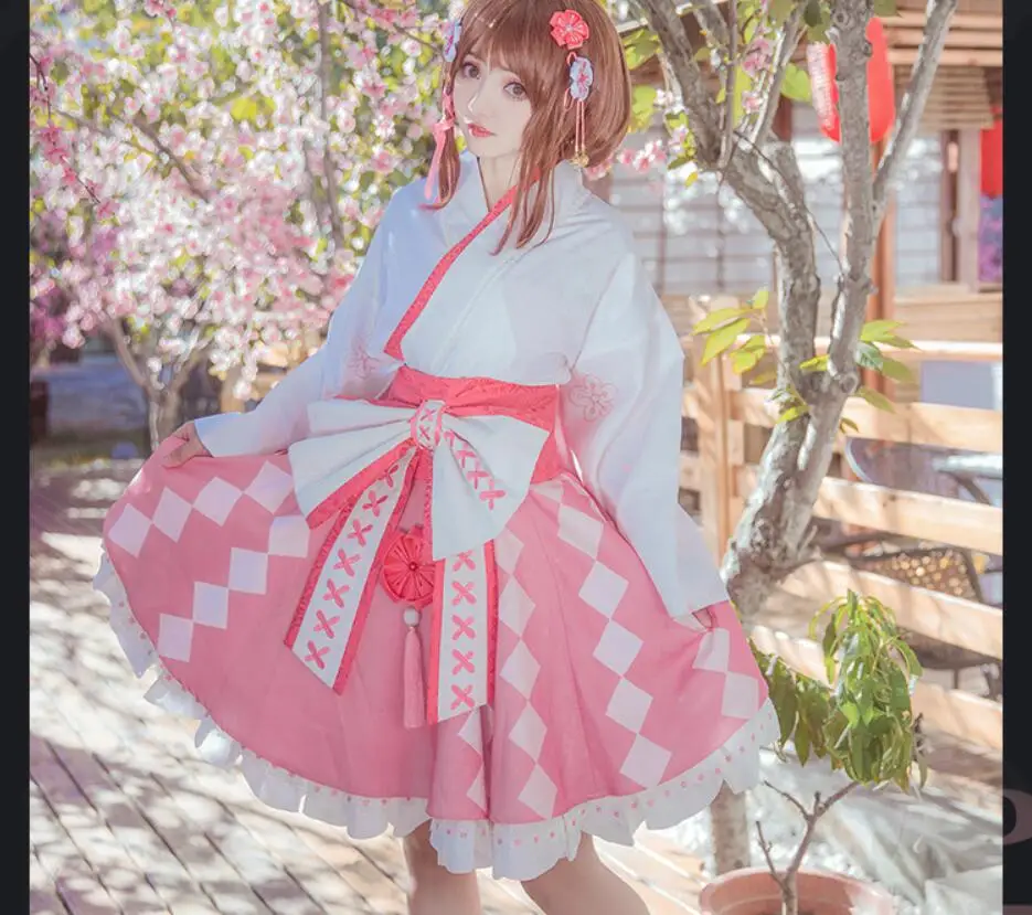 

My Hero Academia Uraraka Ochako cosplay costume sakura kimono dress uniform Halloween Carnival dresses Anime clothes outfits cos