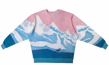 Echt AMERIKANISCHE UNS Größe snow mountain 3D sublimationsdruck Crewneck Sweatshirt fleece streetwear plus größe