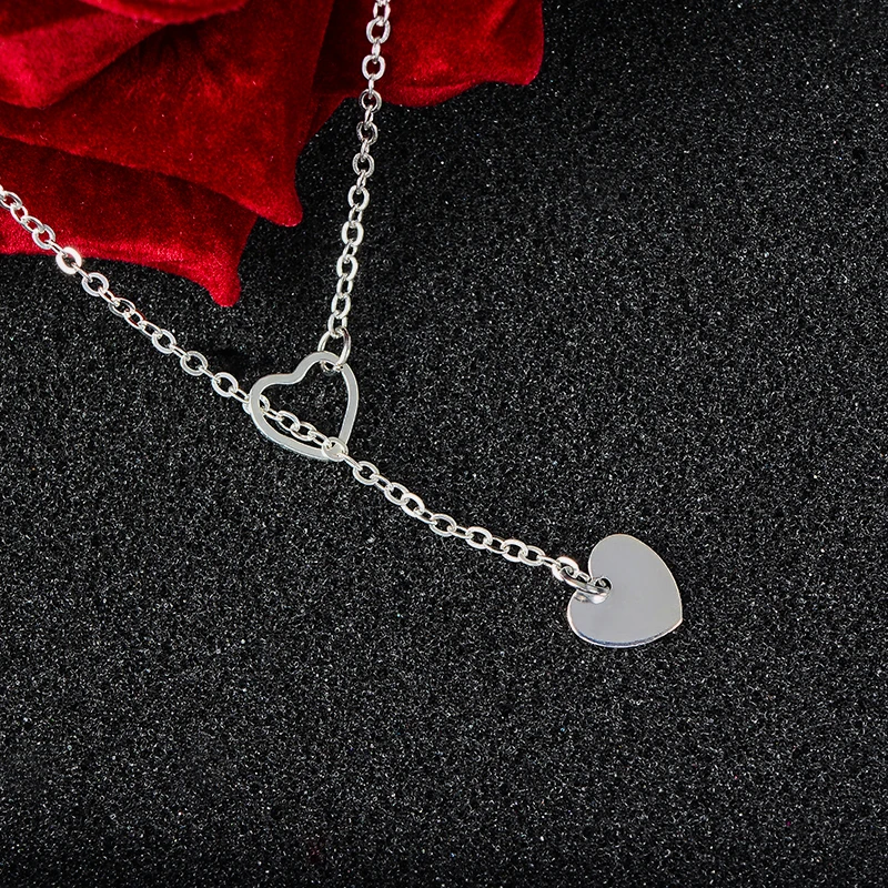 Beli H hyde Hati Kecil Kalung Kalung untuk Wanita Emas Perak Jaringan Kecil Cinta Kalung Salib Gantung Bohemian Kalung Perhiasan