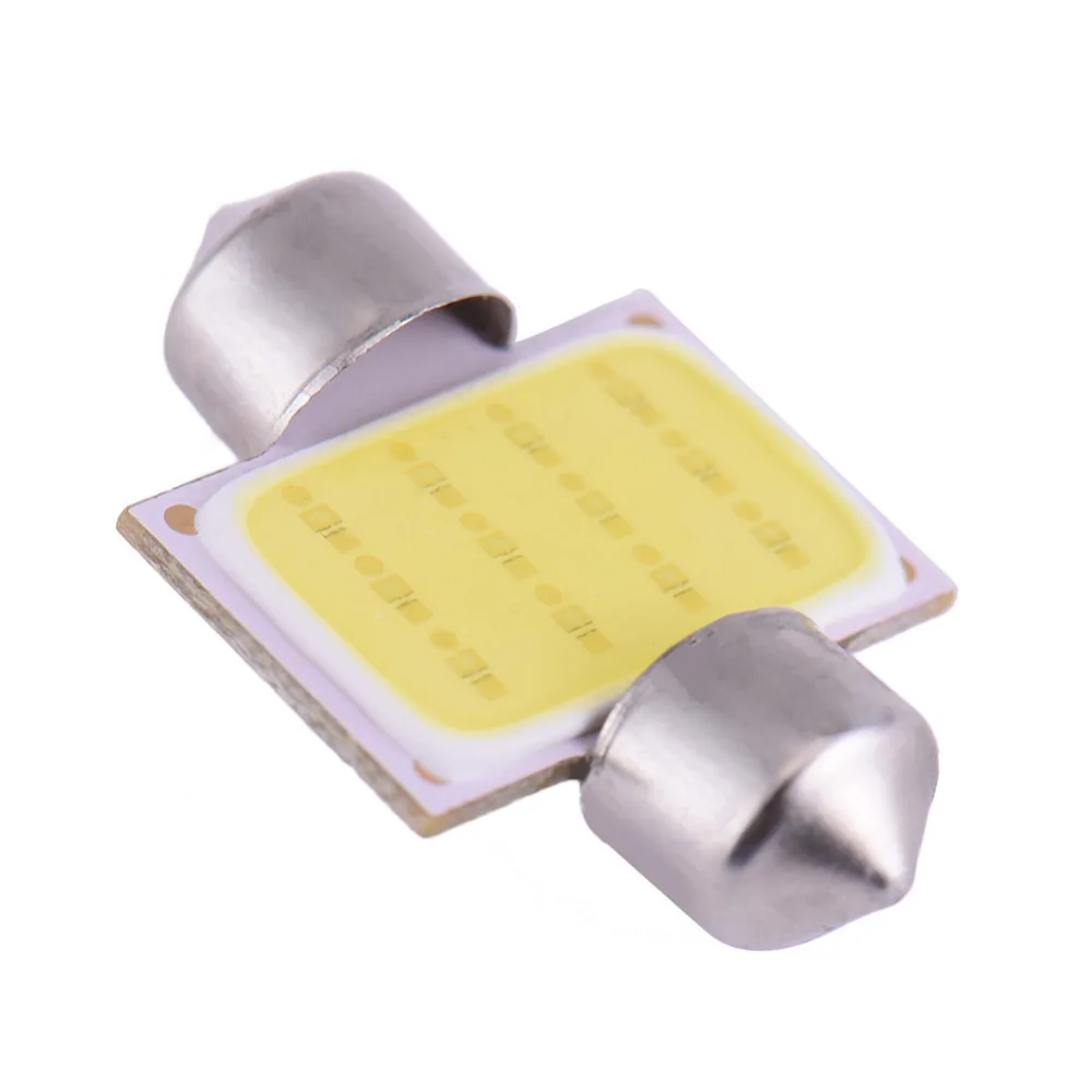 

10Pieces/lot New Festoon COB 31MM 2W Car LED Bulbs Interior Dome Festoon Lights White 12V