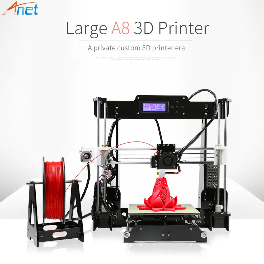 

Anet A8 A6 Autolevel 3D Printer Large Printing Size Easy Assemble Reprap Prusa i3 DIY 3D Printer Kit with PLA Filament 3Ddrucker