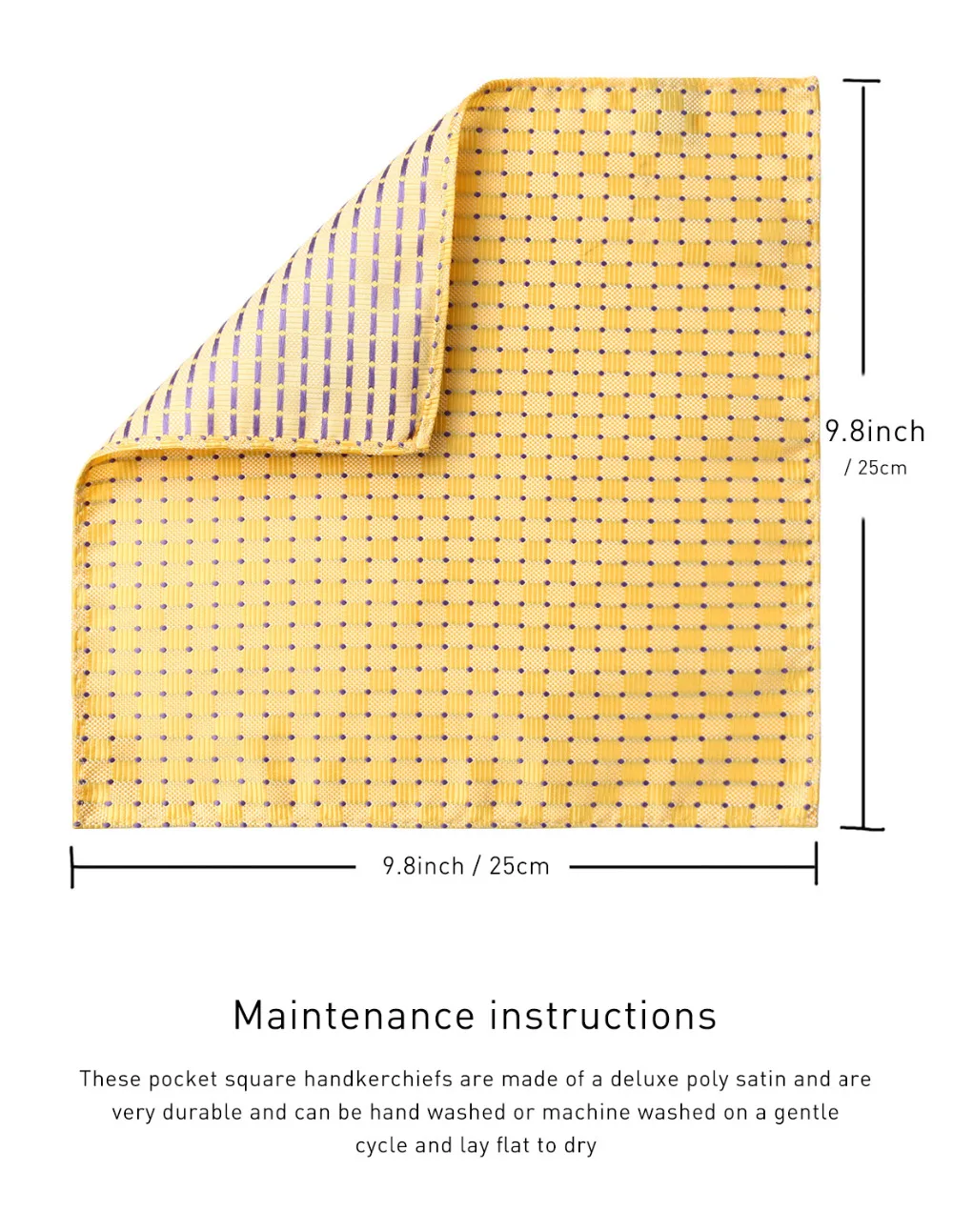  Men Fashion Pocket Square Striped Plaid 6 Pcs 25 x 25 cm Wedding Party Business Handkerchief Gift B