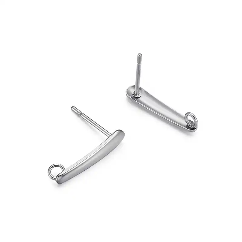 Wholesale Stainless Steel Ear Stud Components with Ear Nuts Bar Findings 15x3mm Wholesale Stainless Steel Ear Stud Components with Ear Nuts Bar Findings 15x3mm