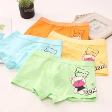 4 шт./лот мальчик Нижнее бельё трусы-боксеры больших размеров для мальчиков, Трусы из хлопка с рисунком медведя 3030 3-12Year TZ01