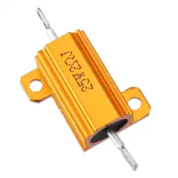 RX24 25 Вт 2R 2RJ металлический алюминиевый корпус резистор высокой мощности Золотой металлический корпус радиатор сопротивление резистор