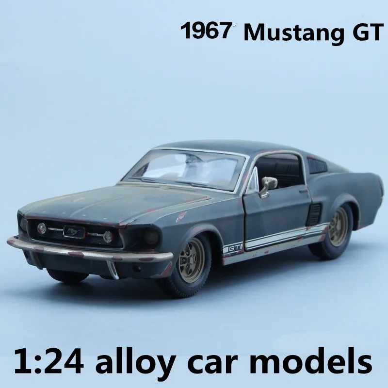 1:24 модели автомобилей из сплава, высокая имитация Mustang GT игрушечных автомобилей, металлические литья под давлением, freewheeling, детский подарок