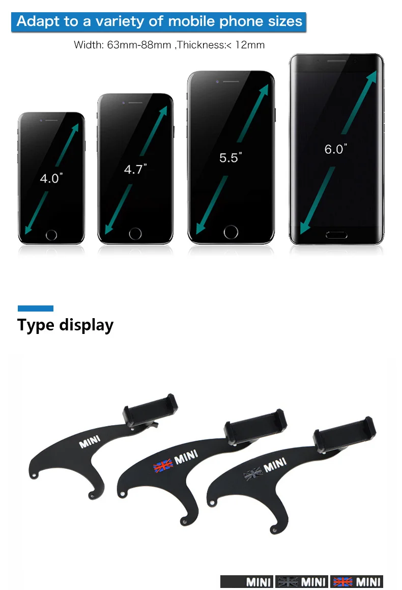 Car Mobile Phone Holder Bracket Union Jack Decorations for BMW Mini Cooper F55 F56 F54 Clubman Accessories (3)