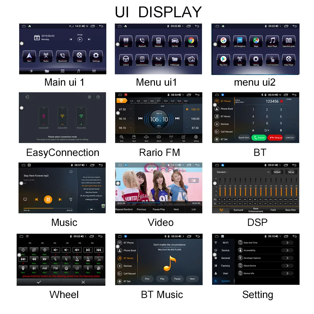Top 9" Android 8.1 Car Multimedia Player Stereo for KIA Sportage 2007-2016 Automatic GPS Navigation Head Unit DSP 2.5D+IPS 4GB RAM 2