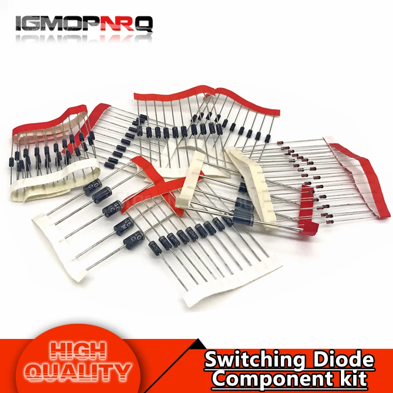 

8values=100pcs 1N4148 1N4007 1N5819 1N5399 1N5408 1N5822 FR107 FR207 Switching Diode component diy kit