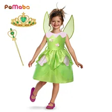 PaMaBa/Детский карнавальный костюм «Динь-Динь»; сказочное платье принцессы Пикси для девочек; нарядная летняя одежда для карнавала и вечеринки; Платья с цветочным рисунком