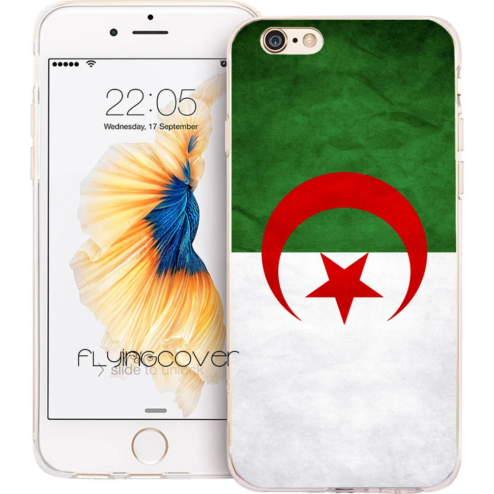 Coque Africa Algeria Flag Clear Soft Silicone Phone Cases for iPhone XS Max XR X 7 8 6 6S Plus 5S 5 SE 5C 4S 4 iPod Touch 5. |