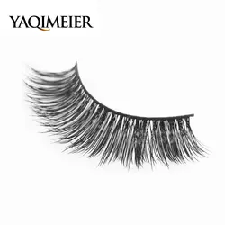 Yaqimeier 3D норки ресницы Макияж Инструменты очаровательный натуральный черный толстый длинный Индивидуальный ресницы 2017